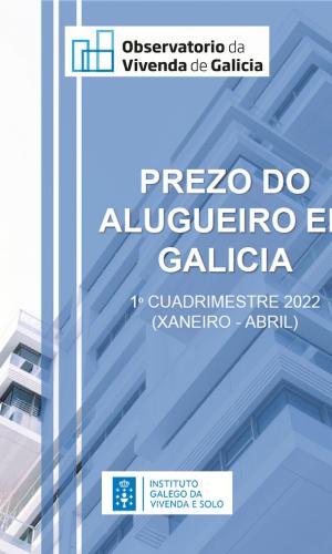 Prezo do alugueiro en Galicia 1º Cuadrimestre 2022