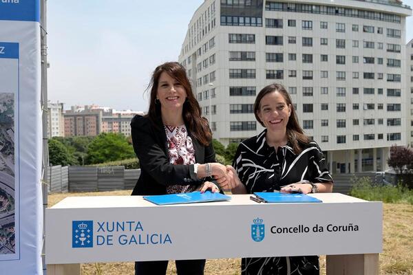 A Xunta asina co concello da Coruña a cesión de 4 parcelas e confirma que xa ten en marcha as licitacións das redaccións de proxectos para construír un cento de vivendas públicas, cun investimento autonómico de preto de 19 M€