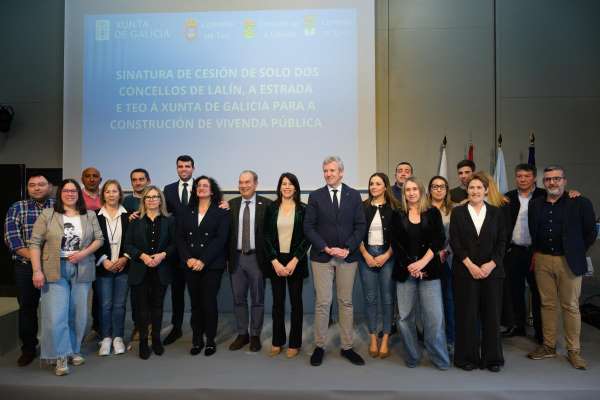 Rueda defende a aposta prioritaria da Xunta pola vivenda pública tralo acordo asinado cos concellos de Lalín, Teo e A Estrada