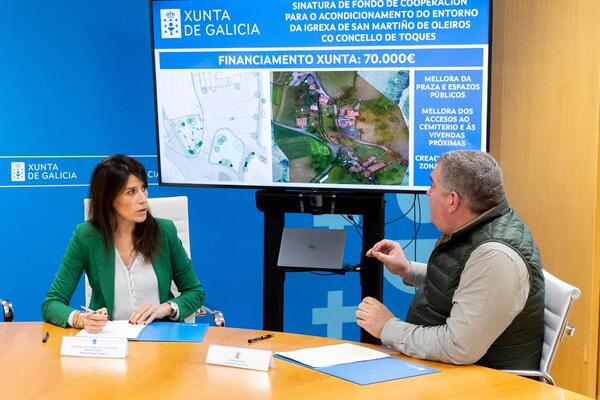 A Xunta colabora co Concello de Toques na rehabilitación da Escola unitaria da Cabana para vivenda accesible e no acondicionamento do entorno da Igrexa de San Martiño de Oleiros