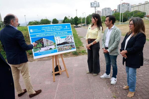 Allegue destaca a licitación das obras de 58 novas vivendas públicas no Bertón, en Ferrol, cun investimento autonómico de 10,3 M€