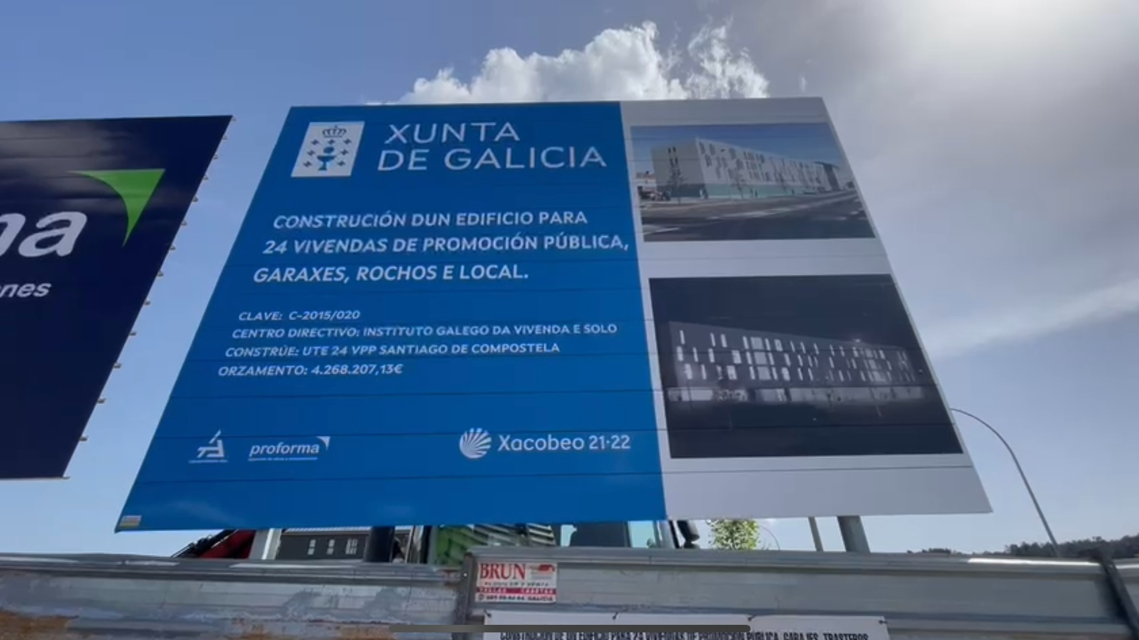 O edificio de 24 vivendas públicas da Xunta no Castiñeiriño, en Santiago, acada o 20% da execución