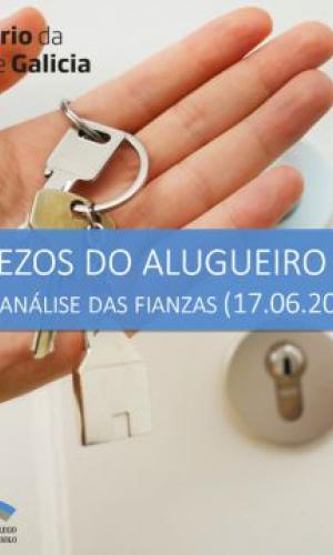 Estatística do alugueiro segundo as fianzas no ano 2019. 2020