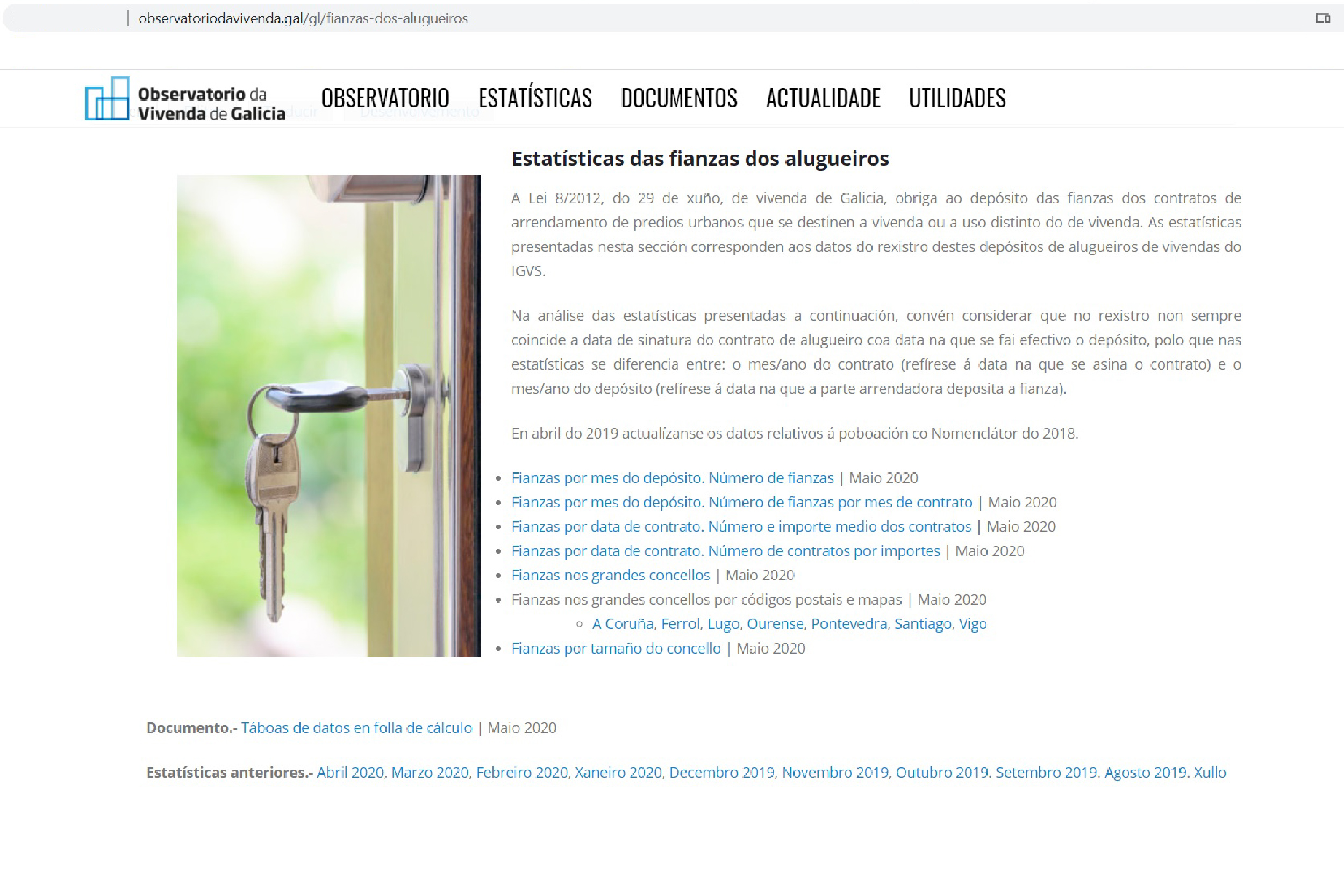 El Observatorio da Vivenda muestra los precios del alquiler en Galicia mes a mes