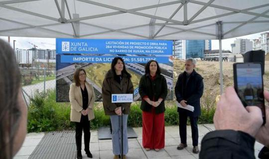 Allegue cualifica de “histórica” a licitación da xunta por 51,5M€ do proxecto e a construción de 264 novas vivendas públicas no barrio de Xuxán, na Coruña
