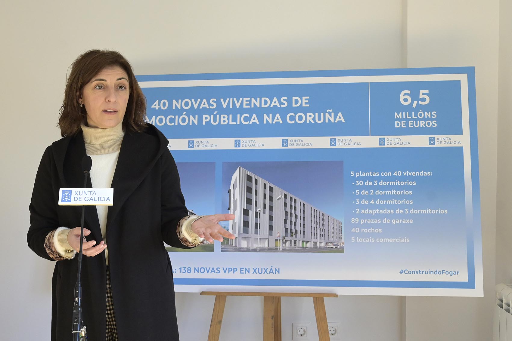 Rematadas as 40 primeiras vivendas de promoción pública promovidas pola Xunta no barrio coruñés de Xuxán 