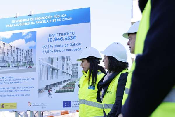 A Xunta inicia a construción dun novo edificio de 50 vivendas de promoción pública en Xuxán, na Coruña, cun investimento de case 11 M€